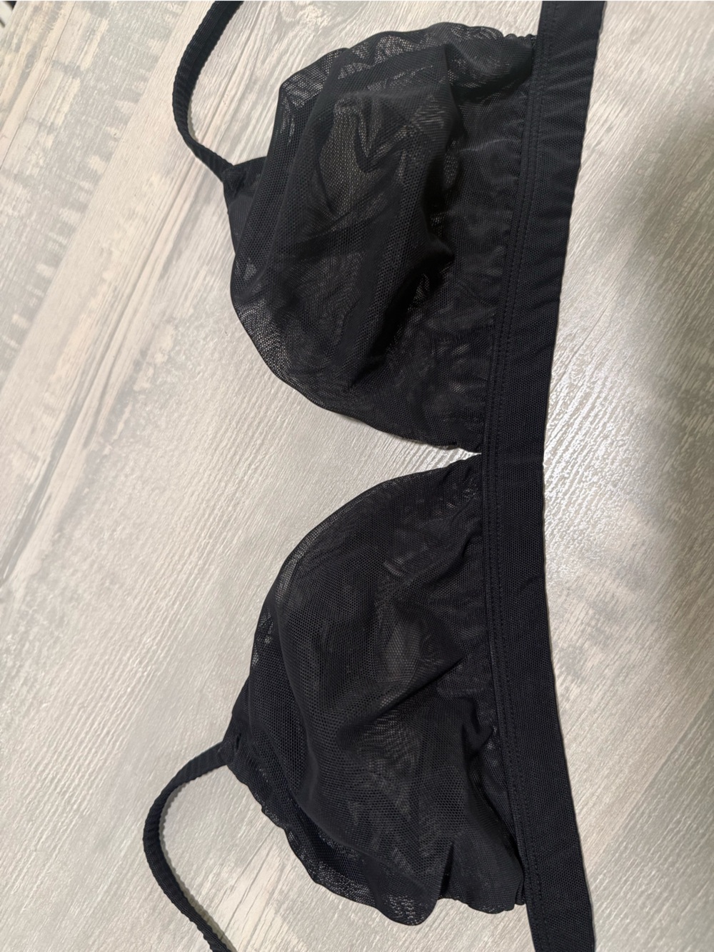 SKIMS Black Mesh Sheer Triangle Bra - Picture 2 of 7